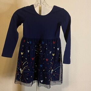 Disney Navy Dress with Mickey and Fireworks